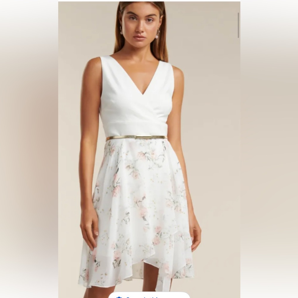 Evernew Helen 2 in 1 dress  White Floral Dress size 8